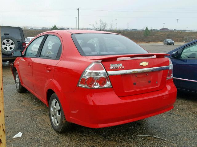 KL1TD56617B173011 - 2007 CHEVROLET AVEO BASE Қызыл фото 3