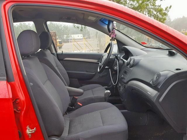 KL1TD56617B173011 - 2007 CHEVROLET AVEO BASE Қызыл фото 5