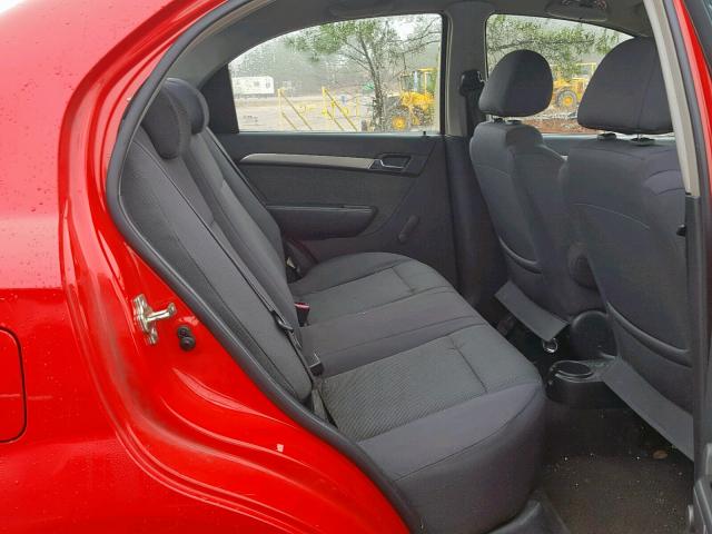 KL1TD56617B173011 - 2007 CHEVROLET AVEO BASE Қызыл фото 6