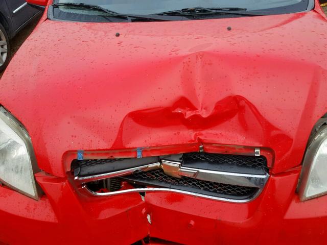 KL1TD56617B173011 - 2007 CHEVROLET AVEO BASE Қызыл фото 7