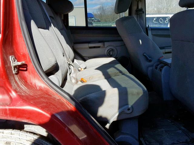 1J8HG48K36C141706 - 2006 JEEP COMMANDER RED photo 6