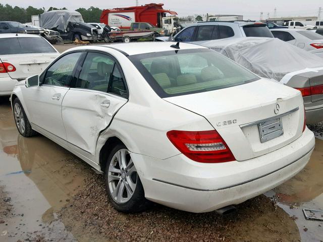 WDDGF4HB5DA845376 - 2013 MERCEDES-BENZ C 250 WHITE photo 3