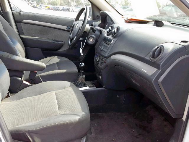 KL1TD66E79B607416 - 2009 CHEVROLET AVEO LS WHITE photo 5