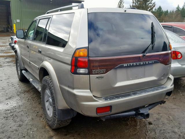 JA4MT31R42J043142 - 2002 MITSUBISHI MONTERO SP TAN photo 3