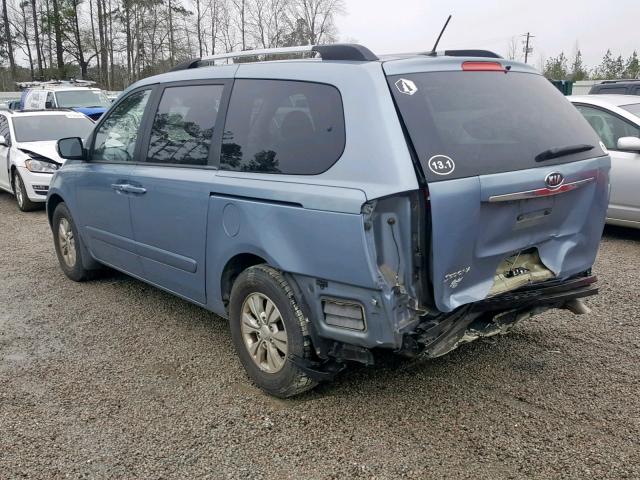 KNDMG4C79C6423626 - 2012 KIA SEDONA LX BLUE photo 3