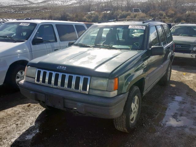 1J4GZ58Y7RC104597 - 1994 JEEP GRAND CHER GREEN photo 2