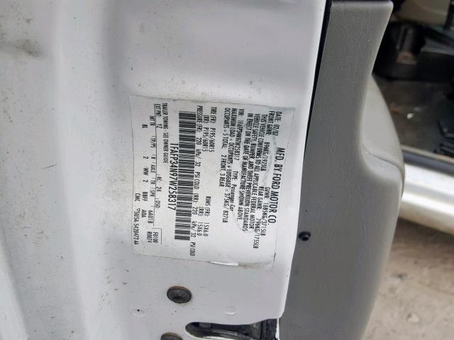 1FAFP34N97W258317 - 2007 FORD FOCUS ZX4 WHITE photo 10