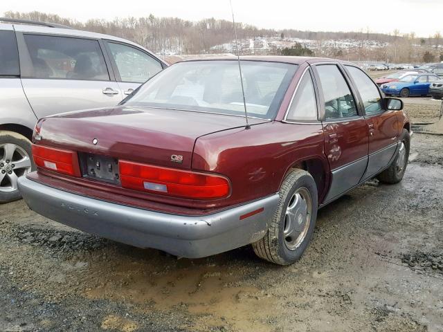 2G4WF52K5T1414240 - 1996 BUICK REGAL GRAN MAROON photo 4