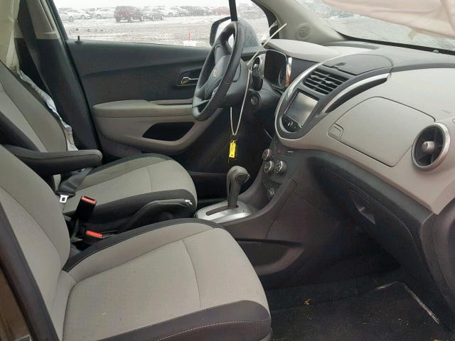 3GNCJKSB9GL226904 - 2016 CHEVROLET TRAX LS GRAY photo 5