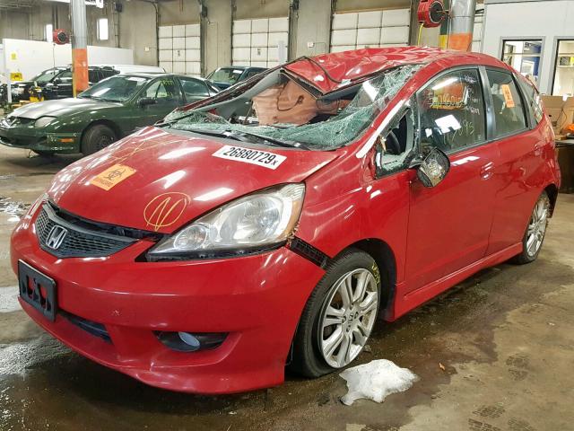 JHMGE8H44AC040747 - 2010 HONDA FIT SPORT RED photo 2