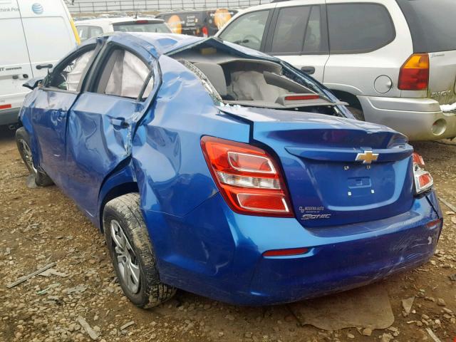 1G1JB5SH9H4150815 - 2017 CHEVROLET SONIC LS BLUE photo 3