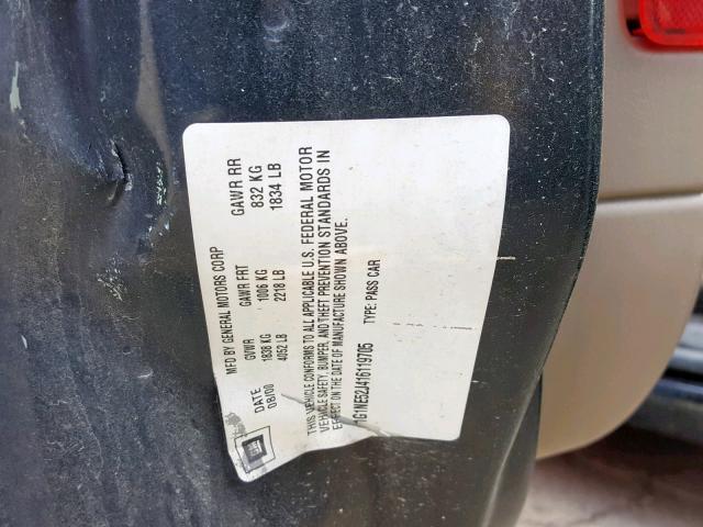 1G1NE52J416119705 - 2001 CHEVROLET MALIBU LS BLACK photo 10