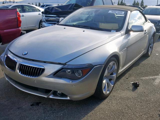 WBAEK13537CN83781 - 2007 BMW 650 I SILVER photo 2