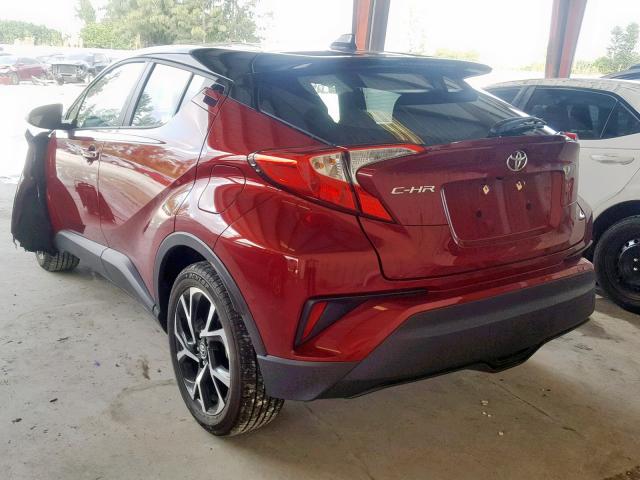 NMTKHMBX6KR072841 - 2019 TOYOTA C-HR XLE RED photo 3