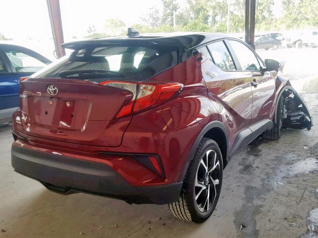 NMTKHMBX6KR072841 - 2019 TOYOTA C-HR XLE RED photo 4