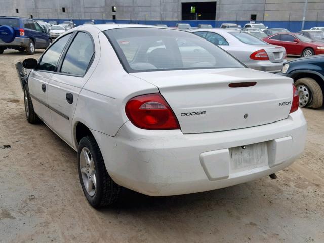 1B3ES26C34D590174 - 2004 DODGE NEON BASE WHITE photo 3