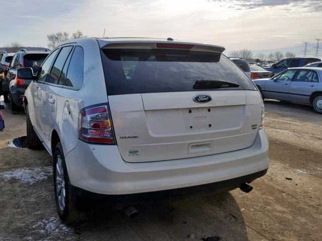 2FMDK48C78BB14410 - 2008 FORD EDGE SEL WHITE photo 3