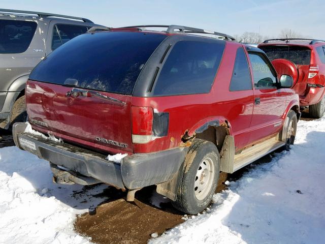 1GNCT18W5TK236890 - 1996 CHEVROLET BLAZER RED photo 4