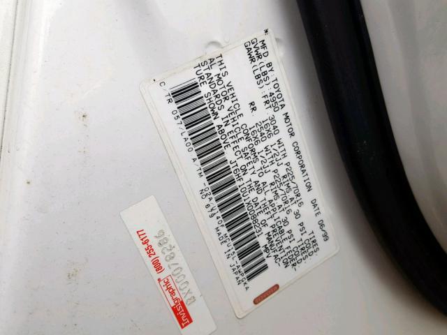 JT6HF10U1X0088231 - 1999 LEXUS RX 300 WHITE photo 10