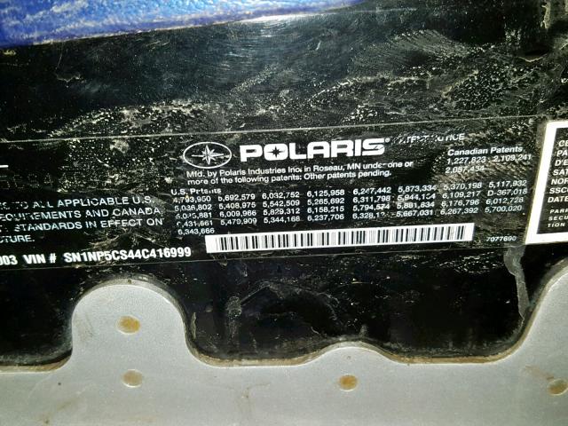 SN1NP5CS44C416999 - 2004 POLARIS XC 500 BLUE photo 10