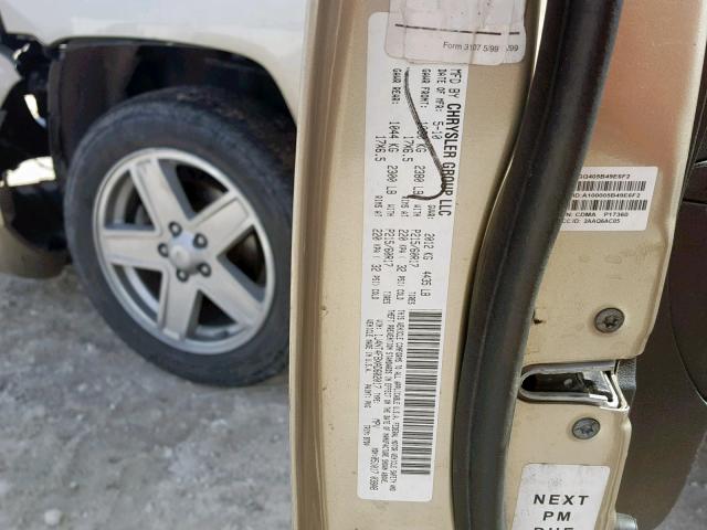 1J4NT4FBXAD602017 - 2010 JEEP COMPASS SP ოქროსფერი ფოტო 10