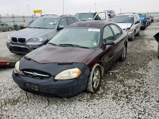 1FAFP55U71A115484 - 2001 FORD TAURUS SES BURGUNDY photo 2