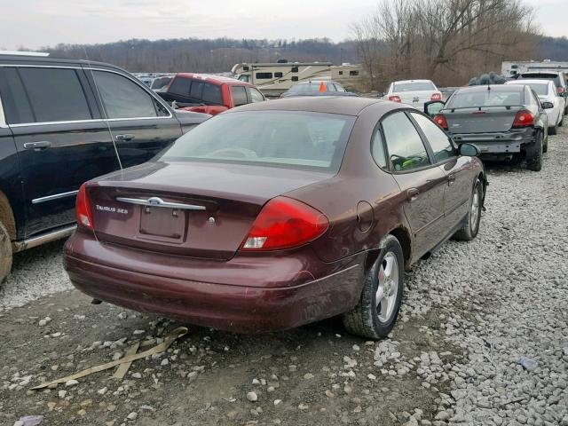 1FAFP55U71A115484 - 2001 FORD TAURUS SES BURGUNDY photo 4