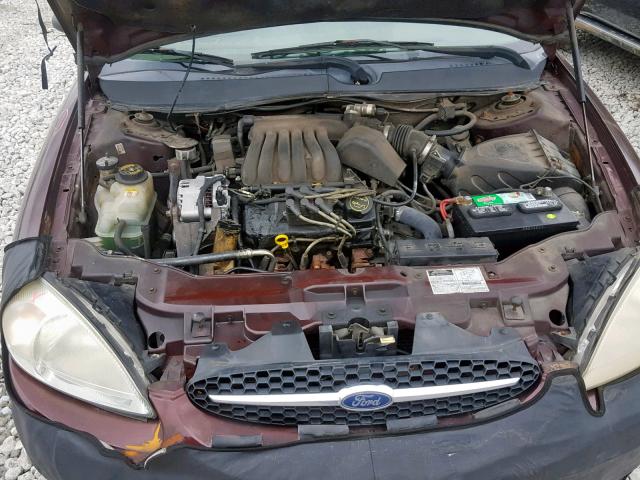 1FAFP55U71A115484 - 2001 FORD TAURUS SES BURGUNDY photo 7