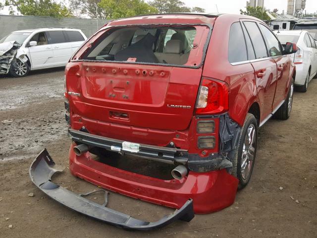 2FMDK3KC3BBA71162 - 2011 FORD EDGE LIMIT RED photo 4