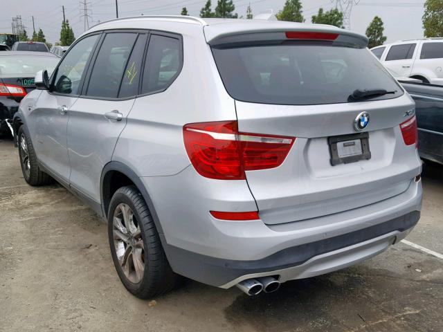 5UXWX7C51F0K32636 - 2015 BMW X3 XDRIVE3 SILVER photo 3