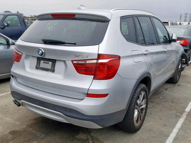 5UXWX7C51F0K32636 - 2015 BMW X3 XDRIVE3 SILVER photo 4