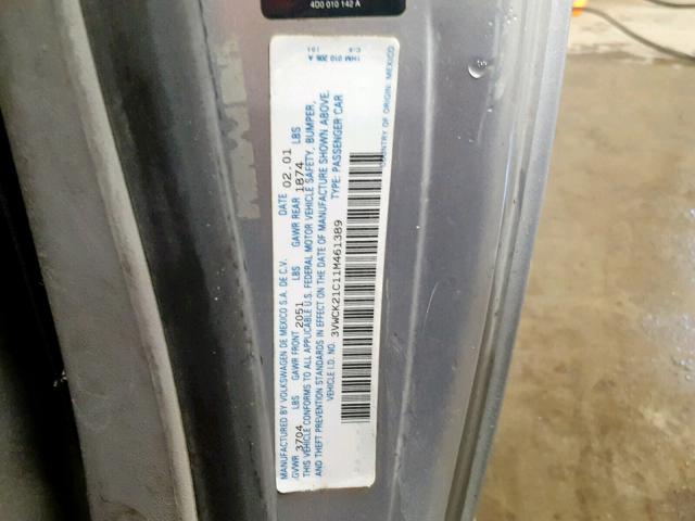 3VWCK21C11M461389 - 2001 VOLKSWAGEN NEW BEETLE Gümüş foto 10