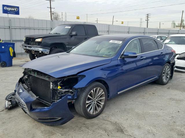 KMHGN4JE7FU104046 - 2015 HYUNDAI GENESIS 3. BLUE photo 2