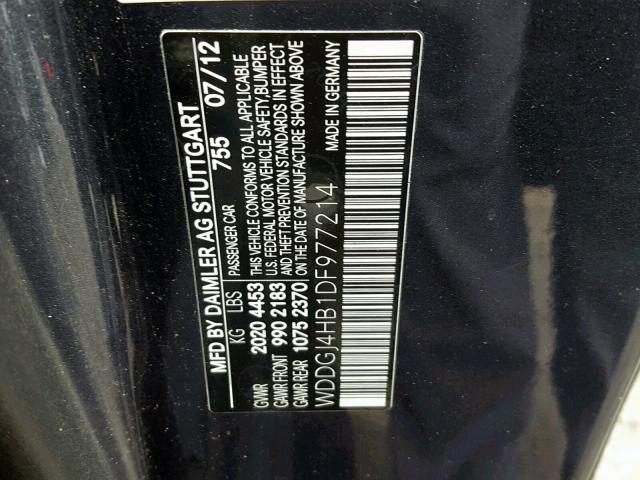 WDDGJ4HB1DF977214 - 2013 MERCEDES-BENZ C 250 CHARCOAL photo 10