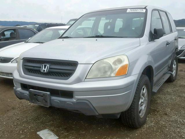 2HKYF18175H553792 - 2005 HONDA PILOT LX SILVER photo 2