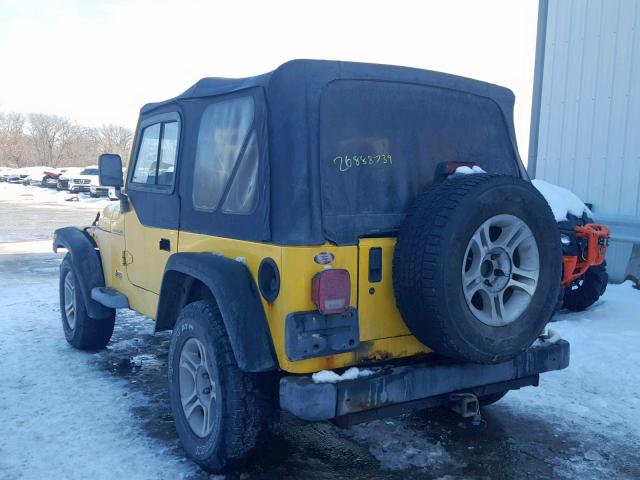 1J4FA29P7YP793233 - 2000 JEEP WRANGLER / YELLOW photo 3