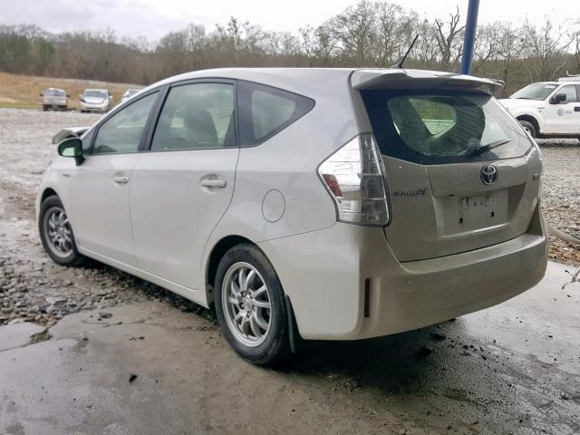 JTDZN3EU2C3017407 - 2012 TOYOTA PRIUS V WHITE photo 3