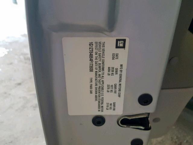 1G1ZT64864F173938 - 2004 CHEVROLET MALIBU MAX SILVER photo 10