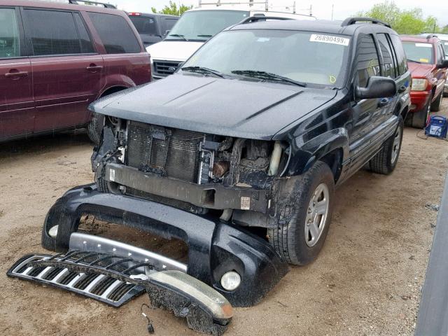 1J4GX48S74C404144 - 2004 JEEP GRAND CHER BLACK photo 2