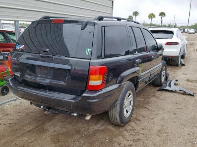 1J4GX48S74C404144 - 2004 JEEP GRAND CHER BLACK photo 4