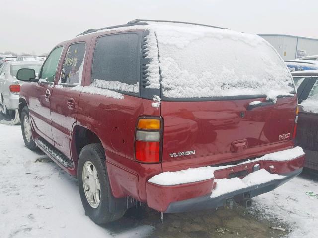 1GKEK63U94J134933 - 2004 GMC YUKON DENA MAROON photo 3