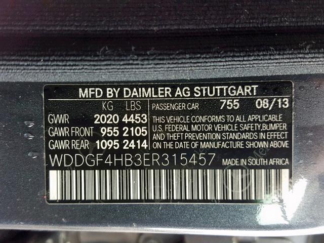 WDDGF4HB3ER315457 - 2014 MERCEDES-BENZ C 250 GRAY photo 10