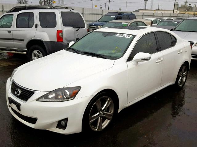 JTHBF5C28D5193071 - 2013 LEXUS IS 250 WHITE photo 2