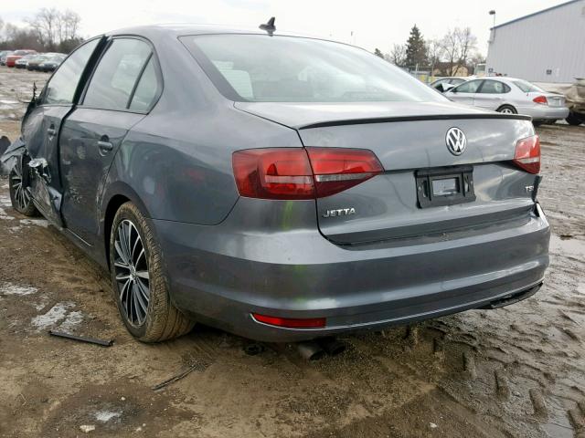 3VWD17AJ1GM399424 - 2016 VOLKSWAGEN JETTA SPOR GRAY photo 3