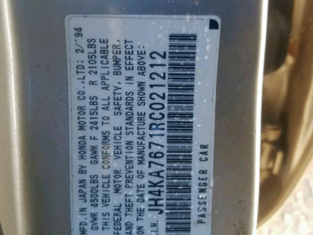 JH4KA7671RC021212 - 1994 ACURA LEGEND LS GOLD photo 10