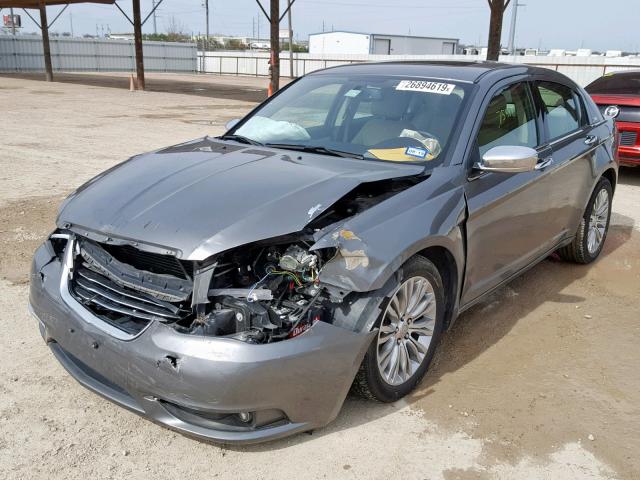 1C3CCBCG5CN308897 - 2012 CHRYSLER 200 LIMITE GRAY photo 2