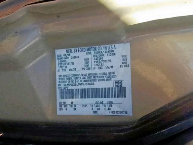 5LMPU28L9WLJ53604 - 1998 LINCOLN NAVIGATOR TAN photo 10