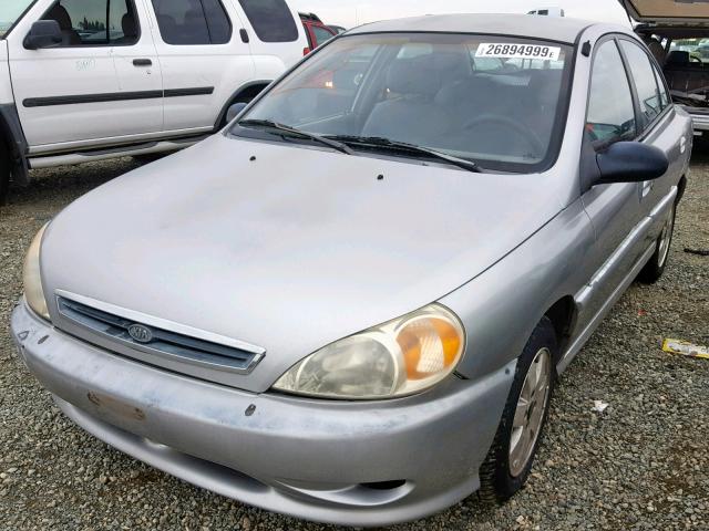 KNADC123626196545 - 2002 KIA RIO SILVER photo 2