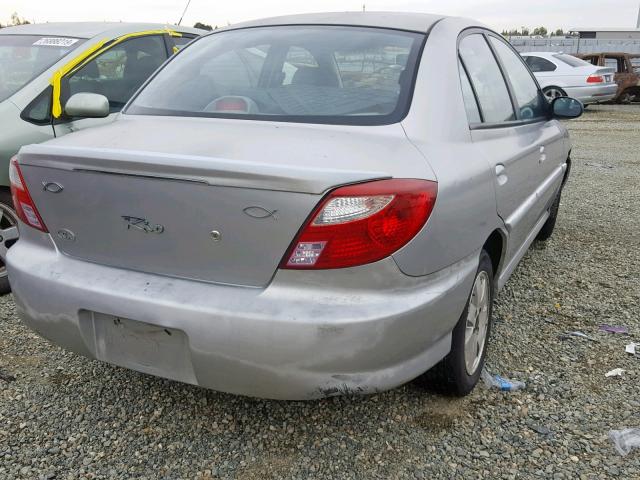 KNADC123626196545 - 2002 KIA RIO SILVER photo 4