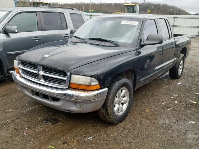 1D7HL48K34S573739 - 2004 DODGE DAKOTA QUA BLACK photo 2